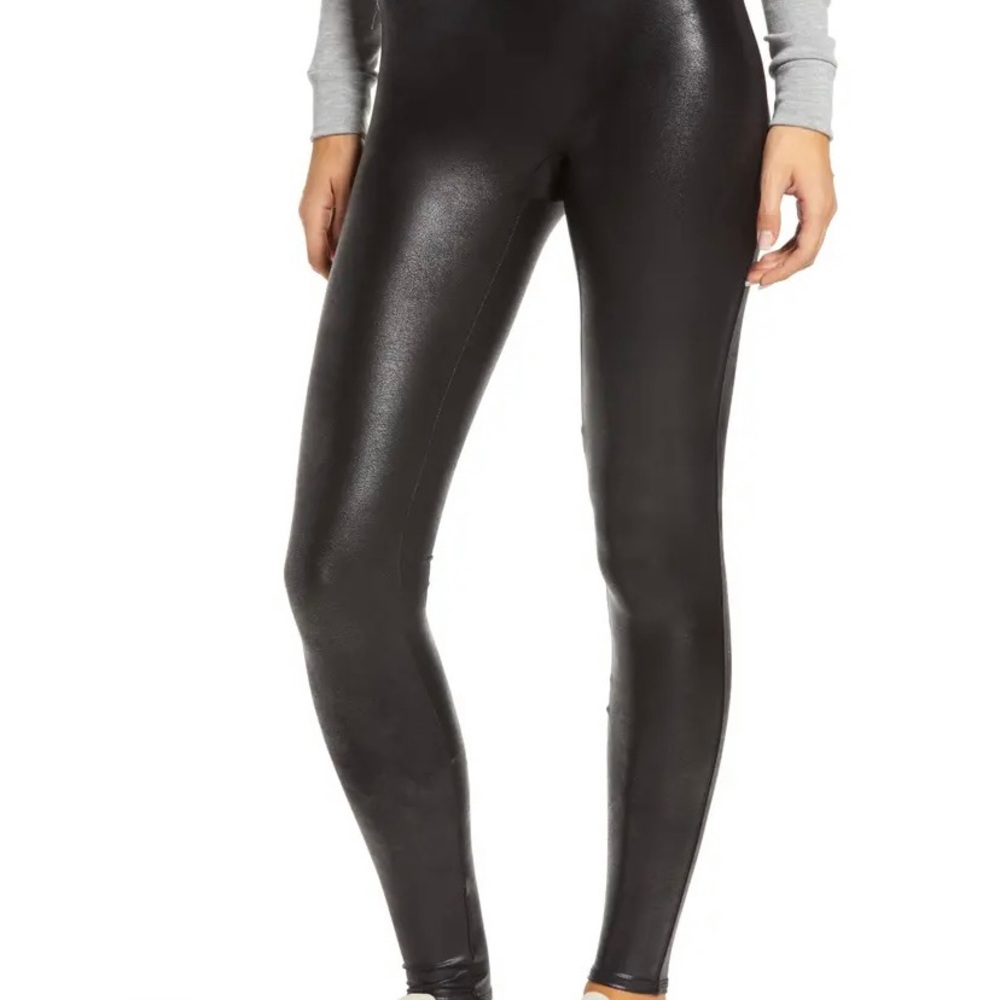 SPANX Black Faux Leather Leggings